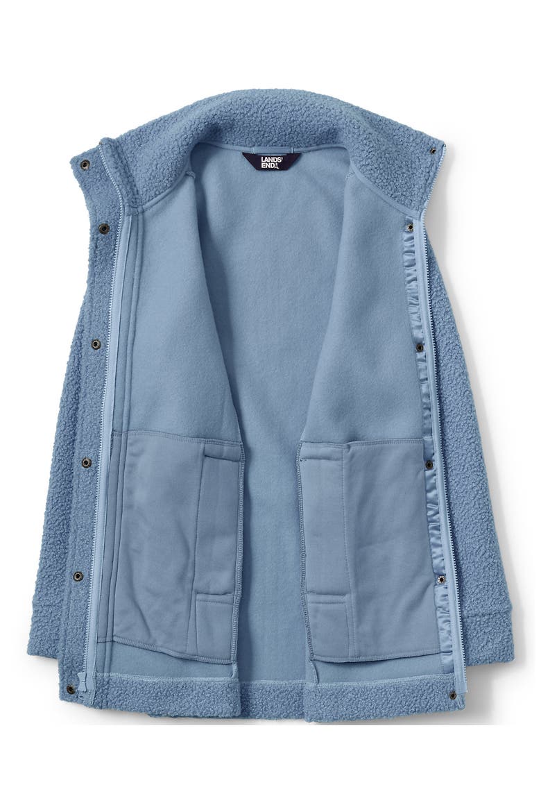 Boucle Fleece Coat, Alternate, color, Pale Slate Blue