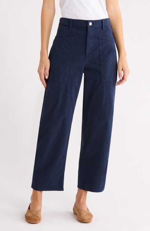 Bray Barrel Leg Cotton Twill Pants