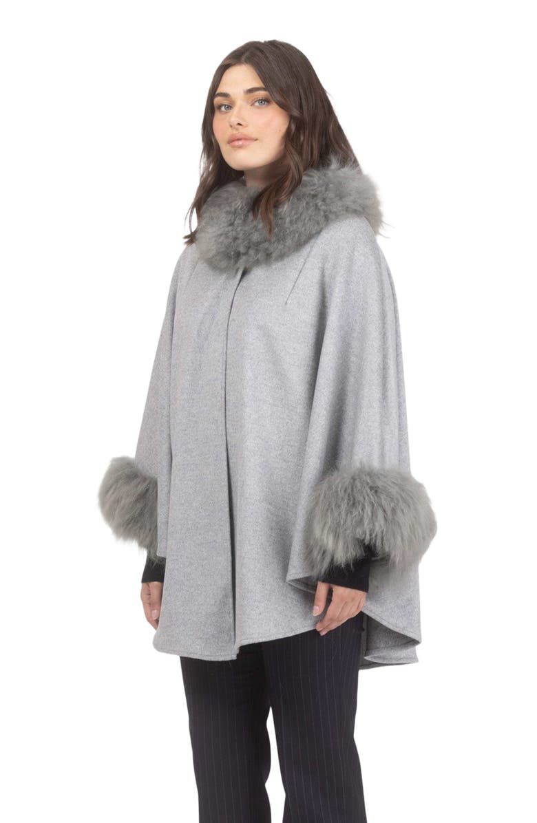 GORSKI Wool And Cashmere Cape, Alternate, color, Gray