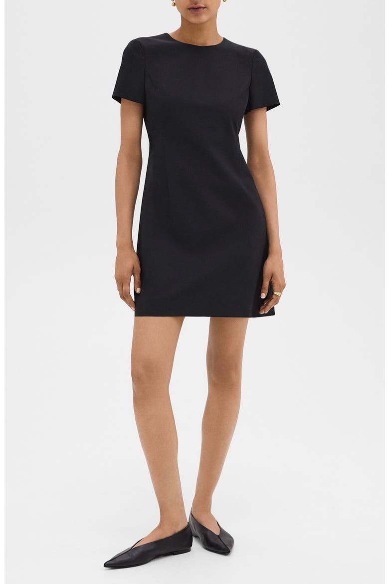 Jatinn Wool Blend Short Sleeve Dress, Main, color, BLACK