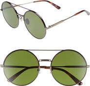 Bottega Veneta 58mm Round Aviator Sunglasses
