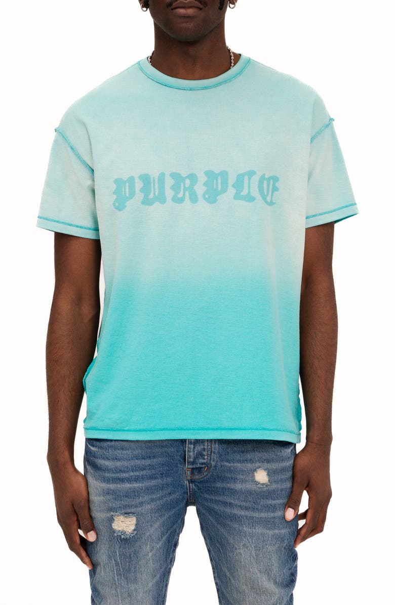 PURPLE BRAND Textured Inside Out Cotton Graphic T-Shirt, Main, color, Green