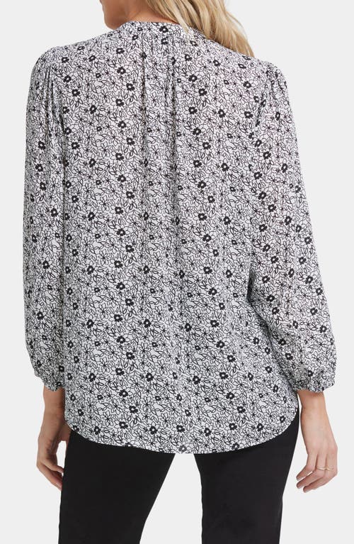 Nydj Long Sleeve Split Neck Top In Adriana