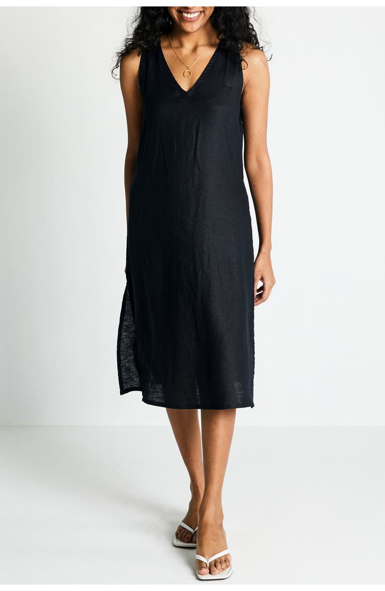 Reistor V-Neck Straight Dress, Main, color, Black