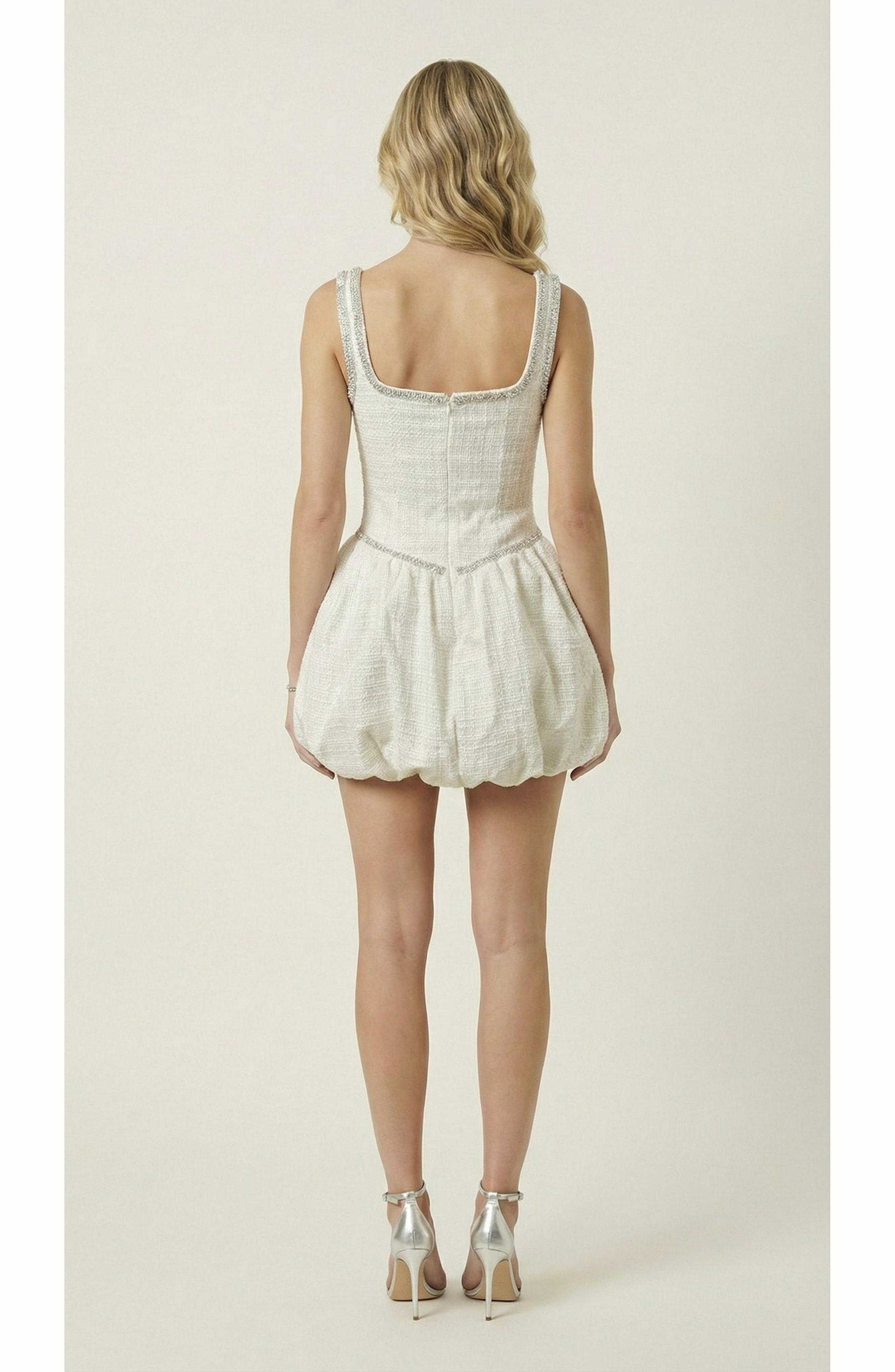 Scoop Neck Bubble Hem Mini Dress - image 4
