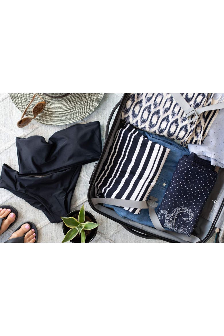 Omni PC Hardside Expandable 24" Medium Checked Spinner Luggage, Alternate, color, Caribbean Blue