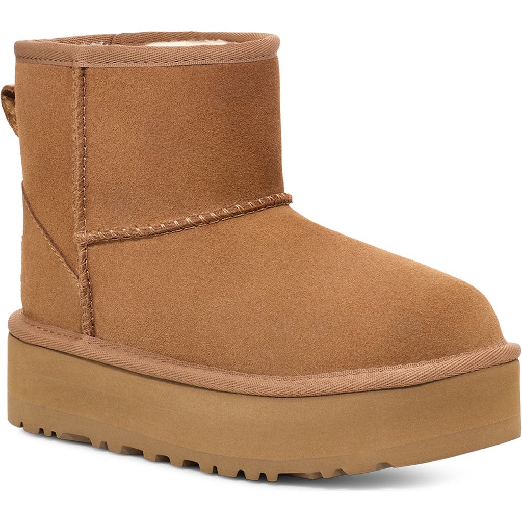 Ugg Girls Classic Mini Platform In Brown