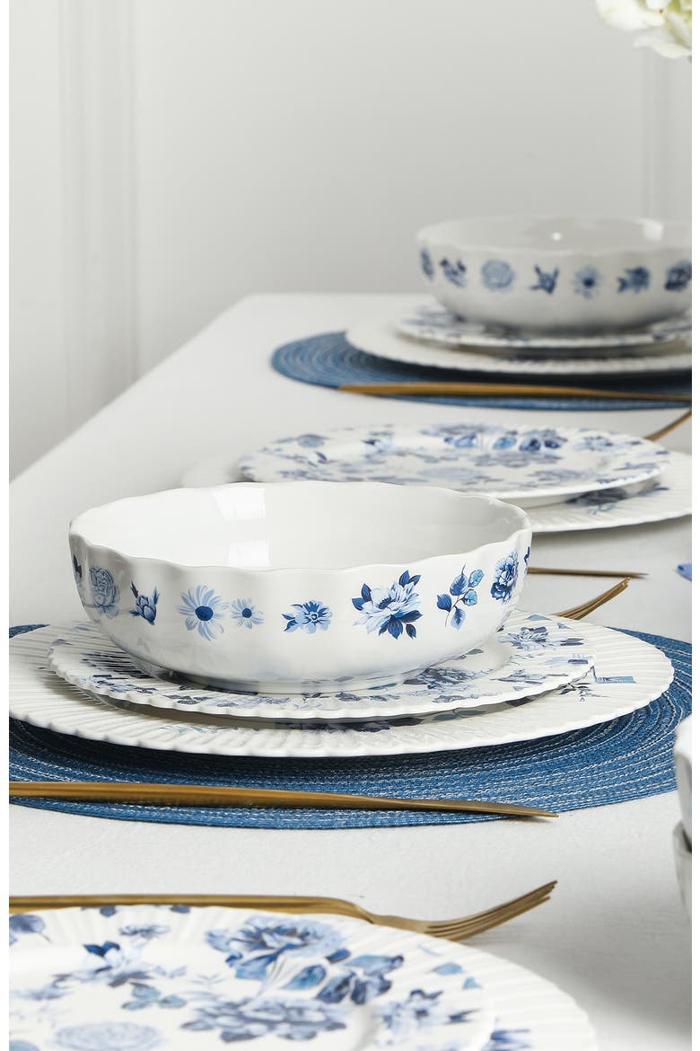 Fiore New Bone China Bowl Set of 4, Alternate, color, Blue