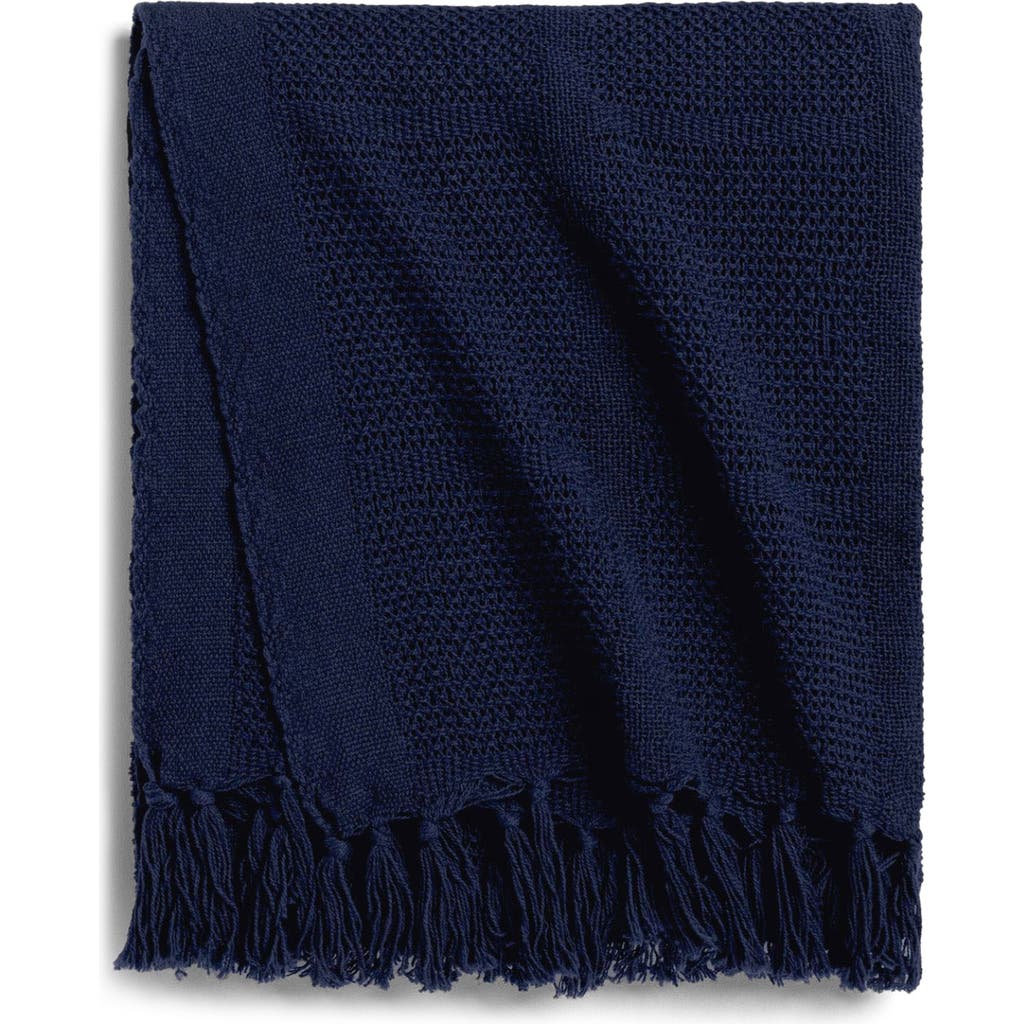 Crane Air Deep Current Knit Throw Blanket In Blue