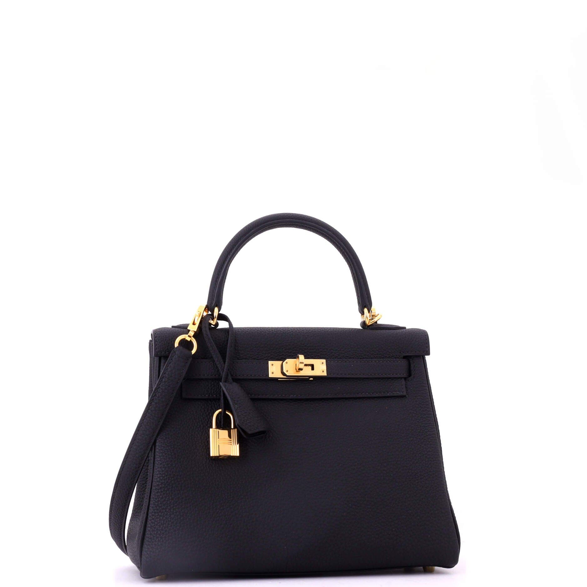 Pre-Owned Hermes Kelly Handbag Black Togo with Gold Hardware 25, Alternate, color, Noir