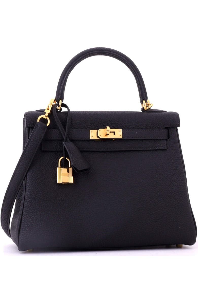 Pre-Owned Hermes Kelly Handbag Black Togo with Gold Hardware 25, Alternate, color, Noir