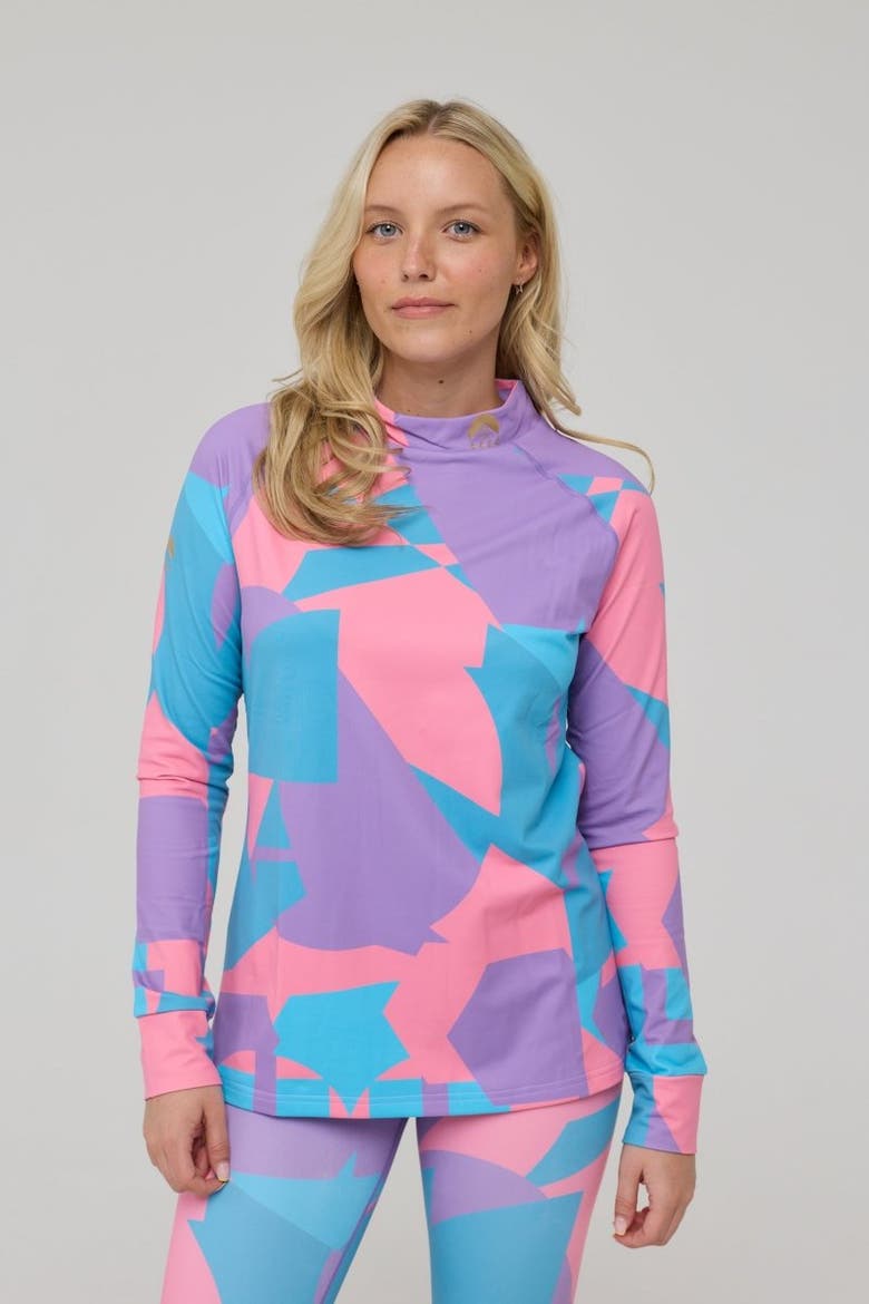 Del Mar Womens Baselayer Top, Alternate, color, Pink and Blue