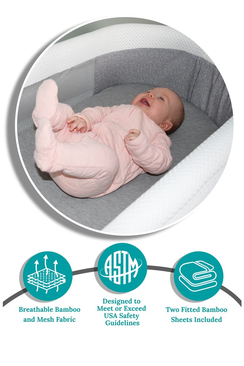 TrüBliss™ Evi Smart Bassinet, Alternate, color, WHITE ON WHITE