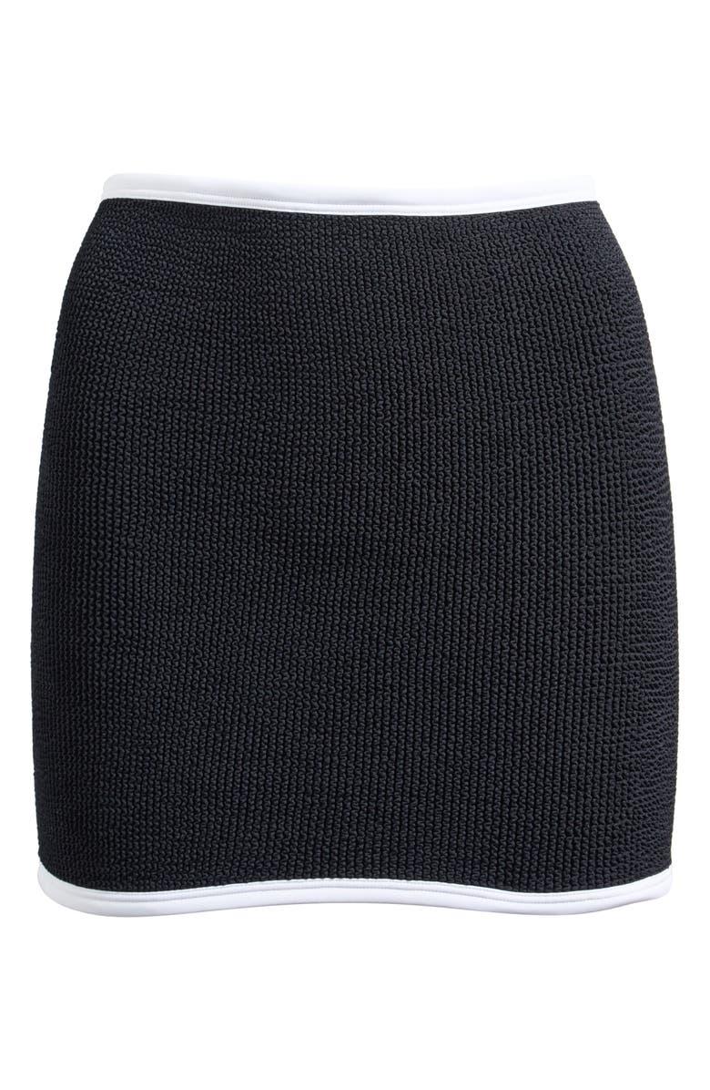 Hunza G Skirted Bikini Bottoms, Alternate, color, Black/ White