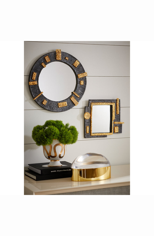 Jonathan Adler Botanist Snake & Apple Decorative Bowl In White/gold