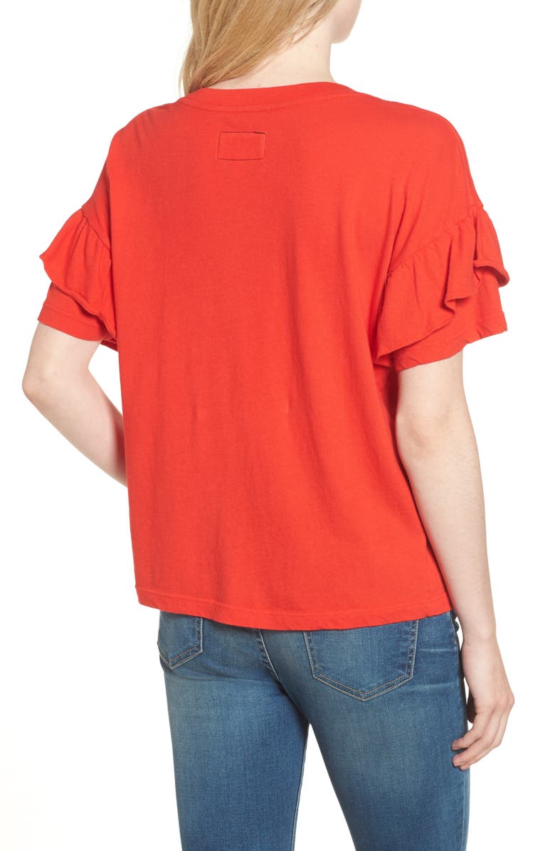 Current/Elliott The Ruffle Roadie Tee, Alternate, color, 