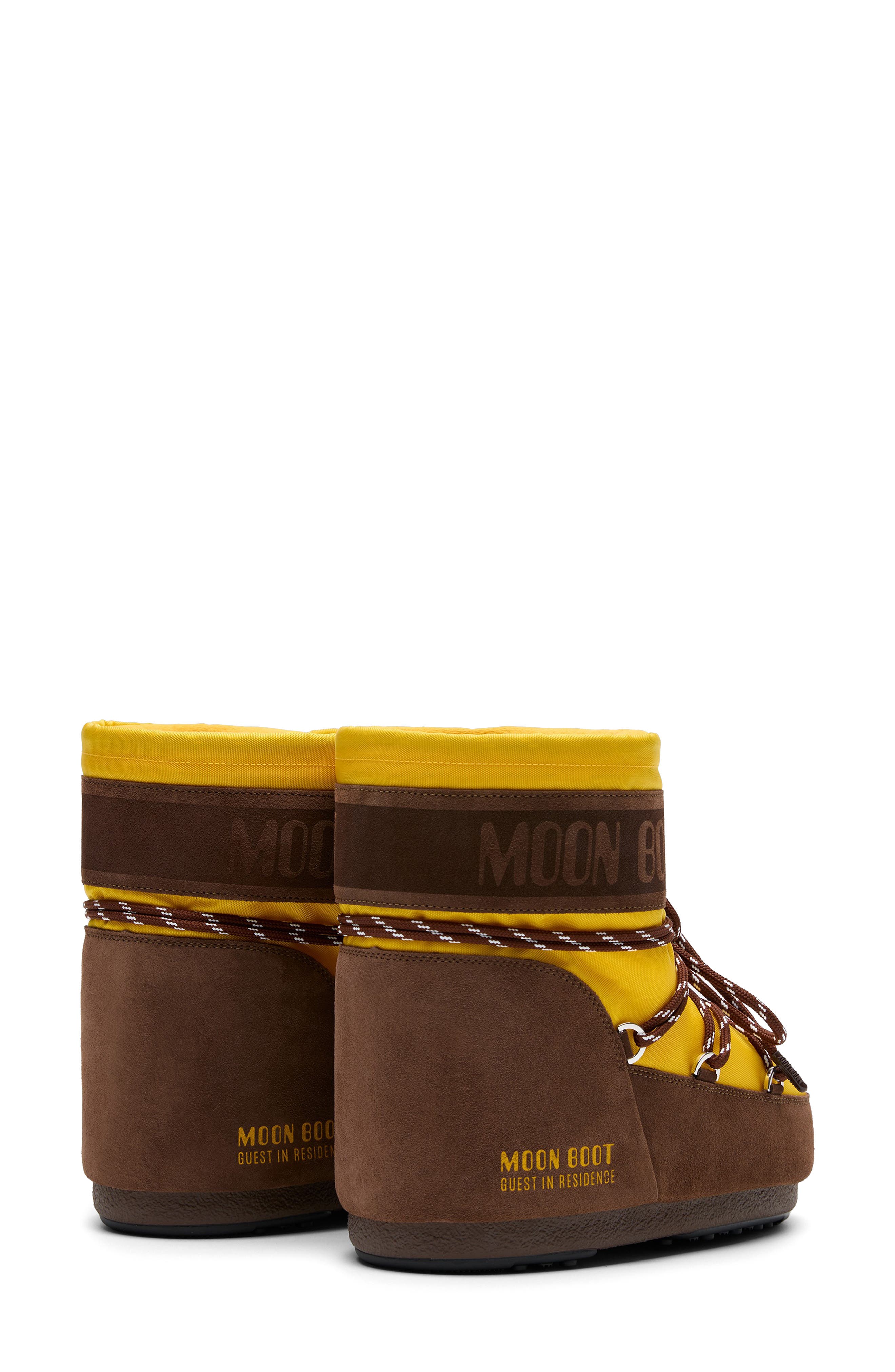 Moon Boot<sup
®</sup
 x Guest In Resident Icon Low Boot, Alternate, color, Sunflower/ Cocoa