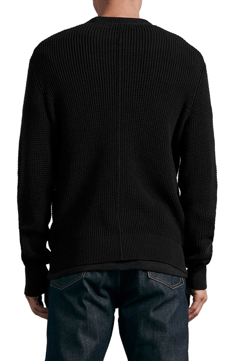 rag & bone ICONS Dexter Waffle Knit Crewneck Cotton Sweater, Alternate, color, 