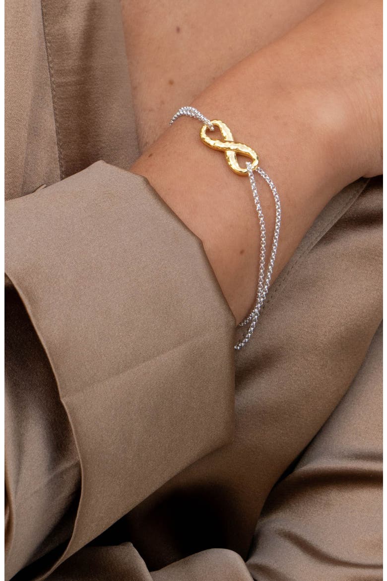 Entwined Infinity Bracelet, Alternate, color, Silver and Gold