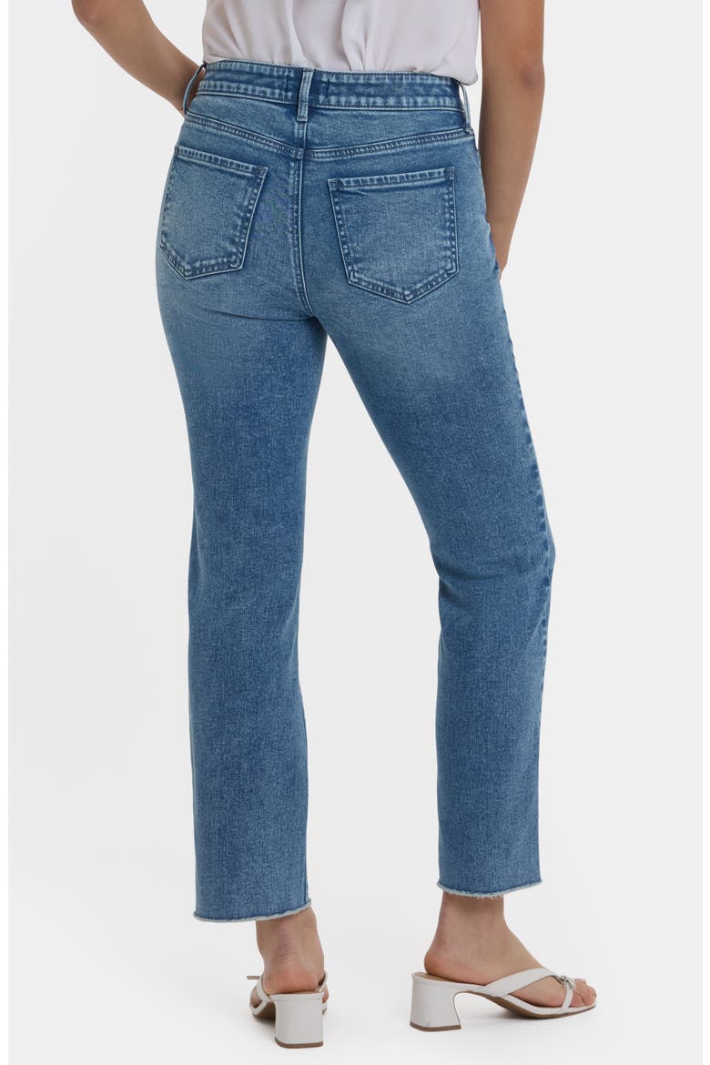 Marilyn Embellished Frayed High Waist Ankle Straight Leg Jeans, Alternate, color, WASHED CRYSTAL