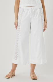 Splendid Kenzie Geo Eyelet Crop Wide Leg Pants