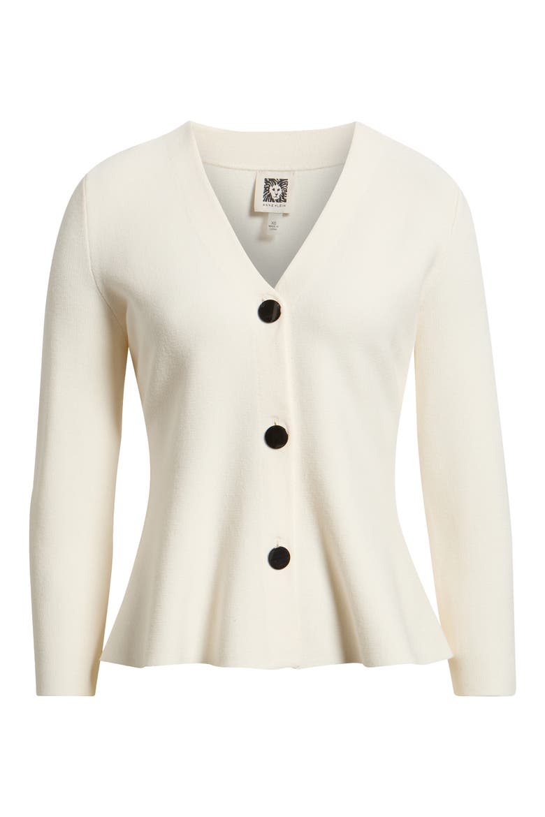 Peplum Cardigan, Alternate, color, WHITE DOVE
