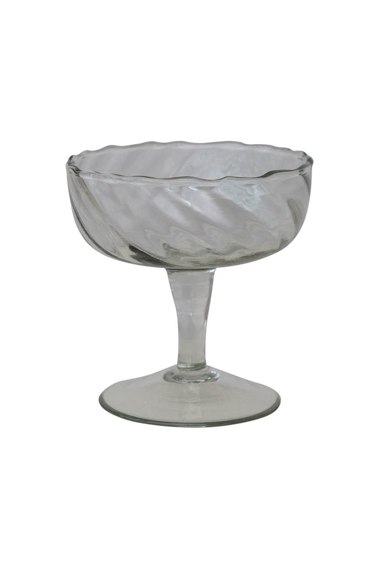 Hand-Blown Twisted Stemmed Coupe Glass, Main, color, Clear