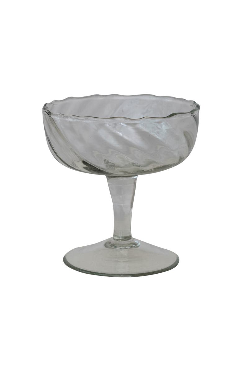 Storied Home Hand-Blown Twisted Stemmed Coupe Glass, Main, color, Clear