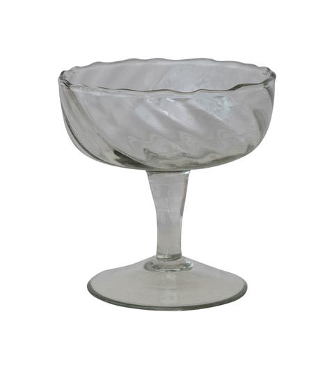 Hand-Blown Twisted Stemmed Coupe Glass