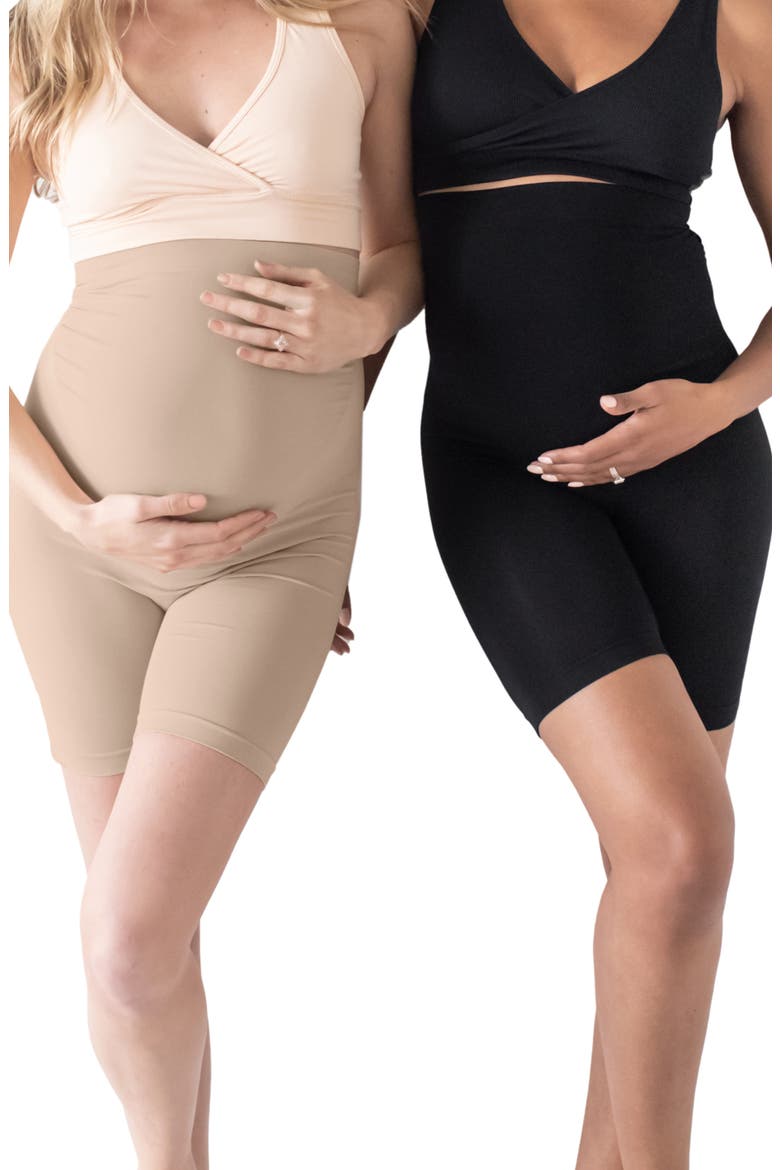 Seamless Maternity No Rub Short, Main, color, BLACK BEIGE