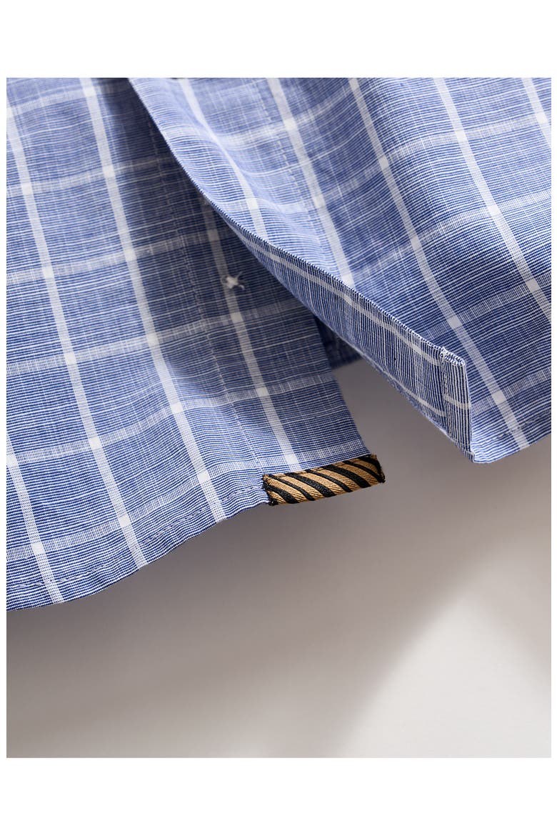 Hutcheson Plaid Button-Up Sport Shirt, Alternate, color, CARBON BLUE/ WHITE