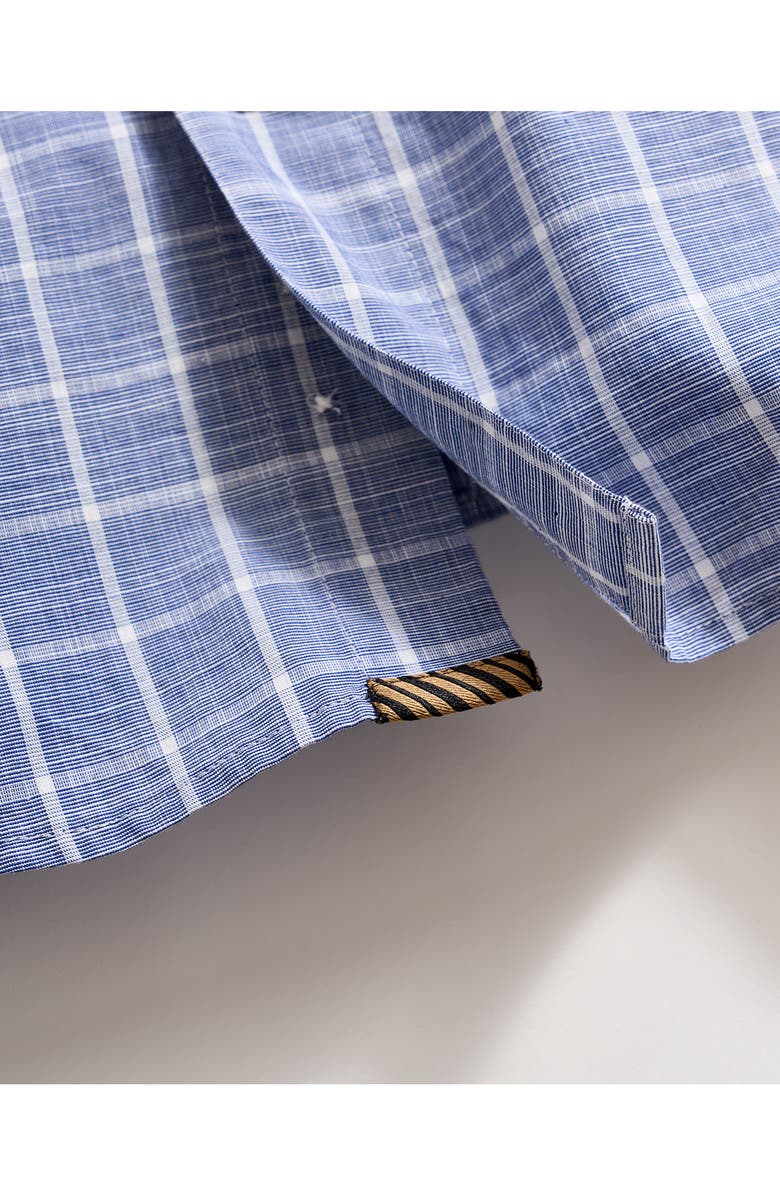 Billy Reid Hutcheson Plaid Button-Up Sport Shirt, Alternate, color, Carbon Blue/ White