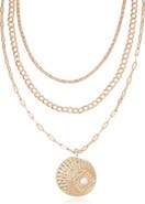 Ettika Eye Faux Pearl Layered Necklace