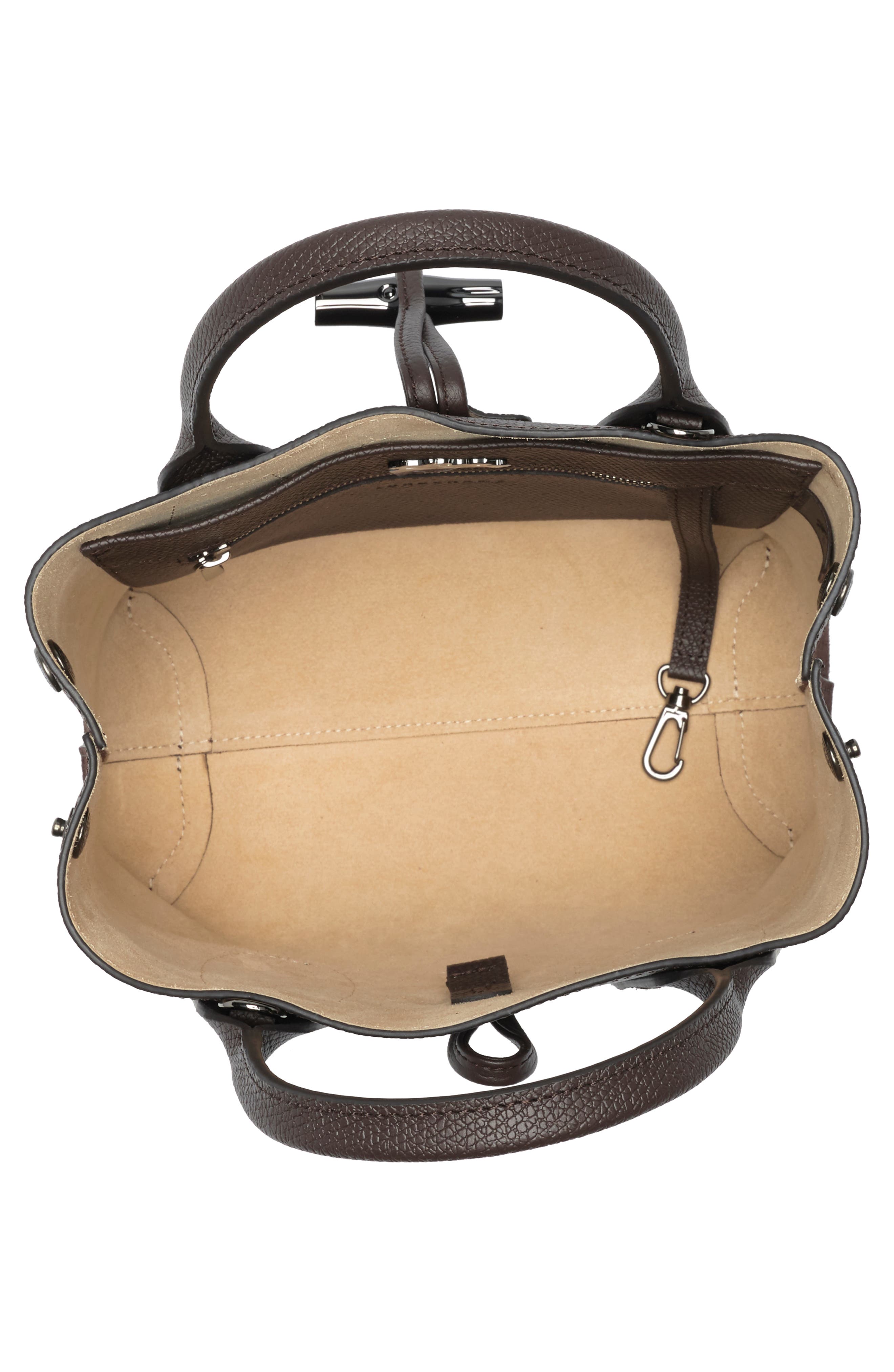 Longchamp Toggle Button Mixed Leather Satchel, Alternate, color, 