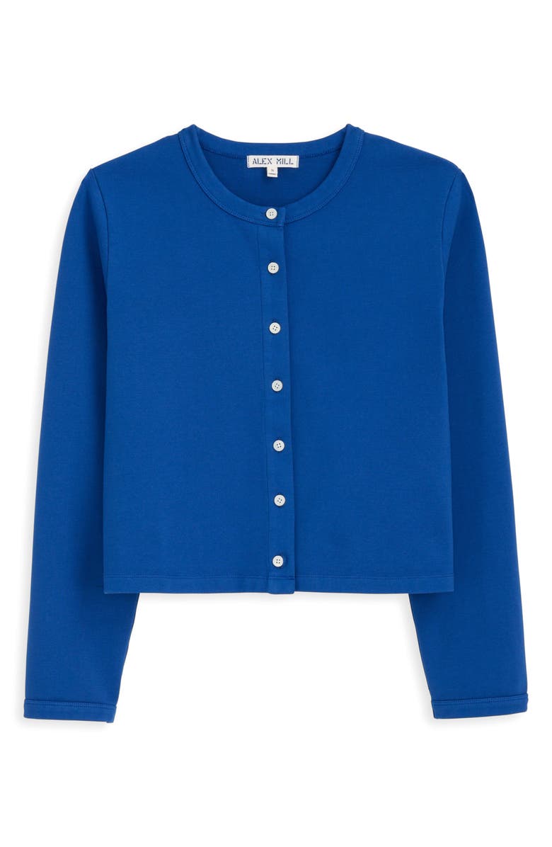 Alex Mill Coco Sport Stretch Cotton Cardigan, Alternate, color, Blue