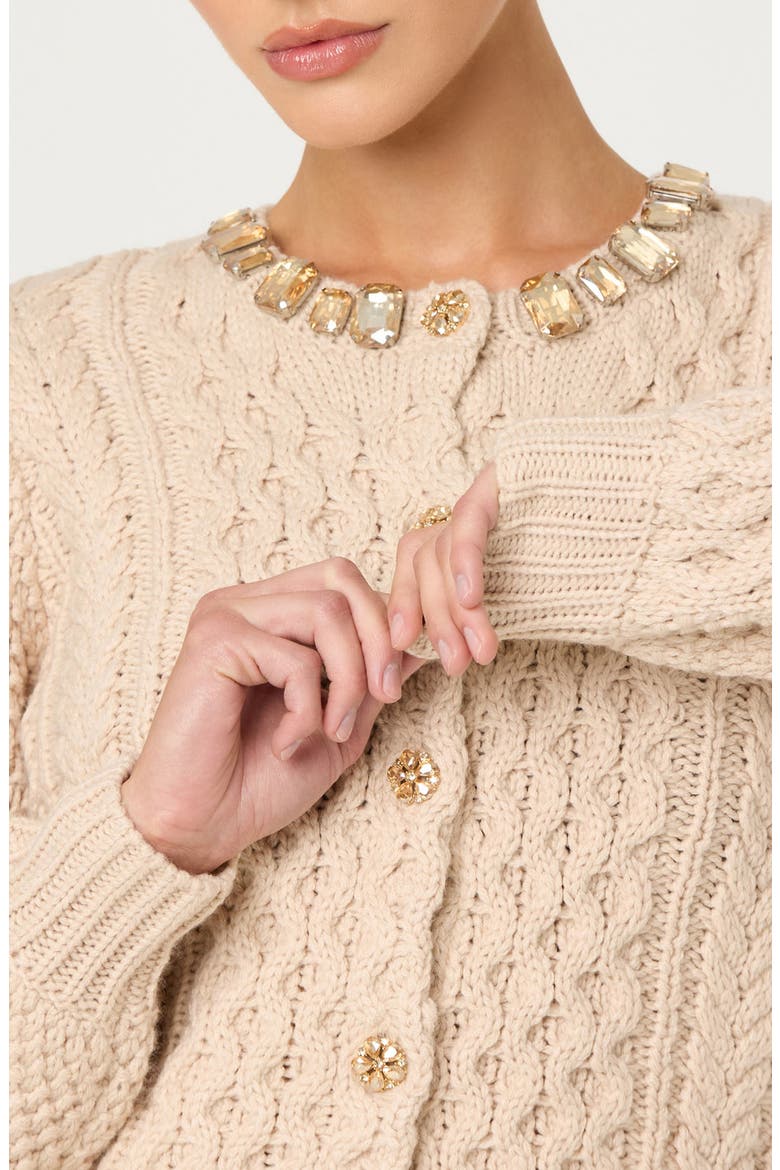 Cathryn Embellished Cardigan, Alternate, color, CREAM