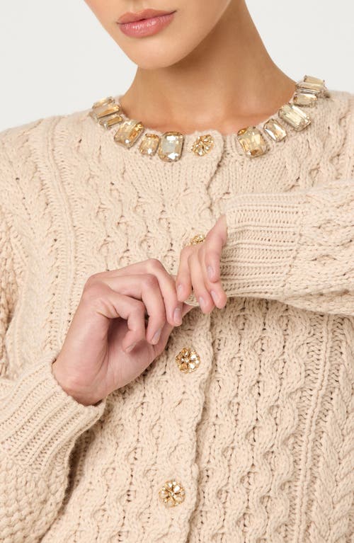 Astr The Label Cathryn Embellished Cardigan In White