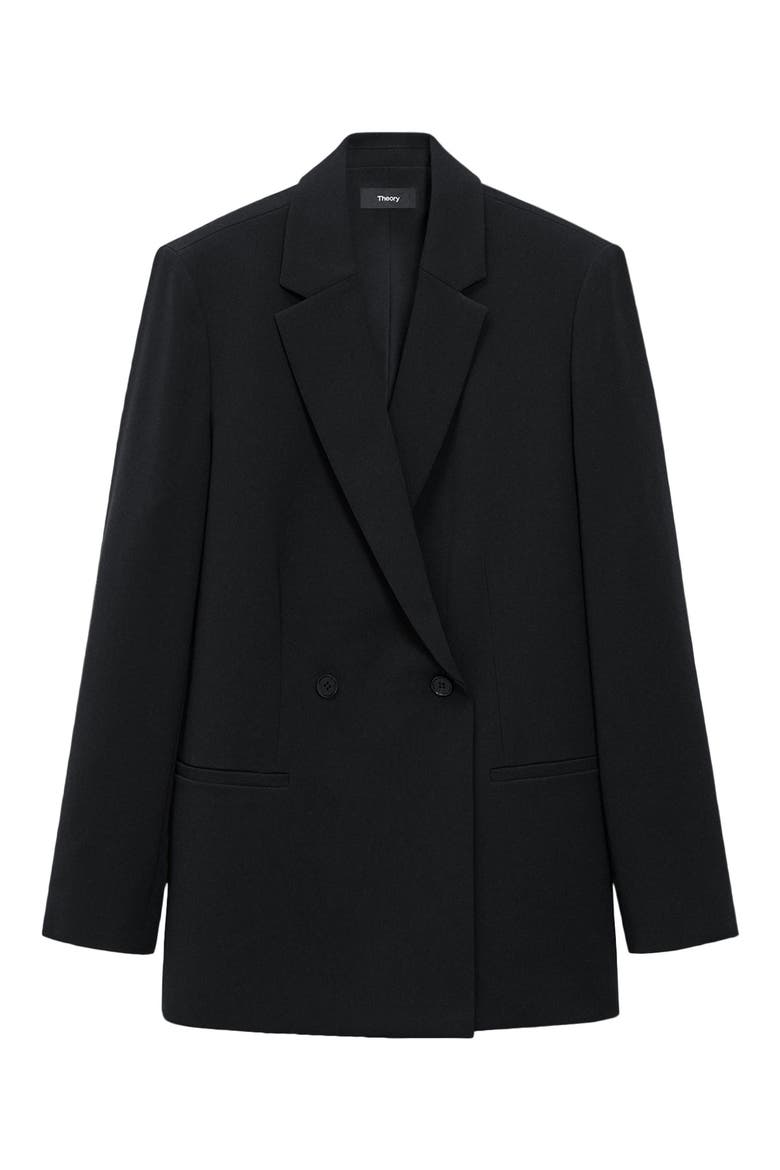 Relaxed Double Breasted Blazer, Alternate, color, BLACK