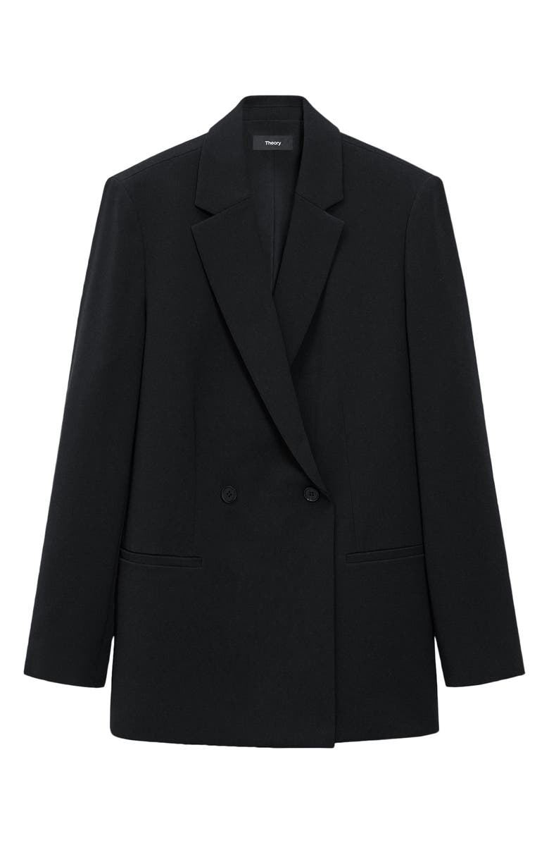 Theory Relaxed Double Breasted Blazer, Alternate, color, Black