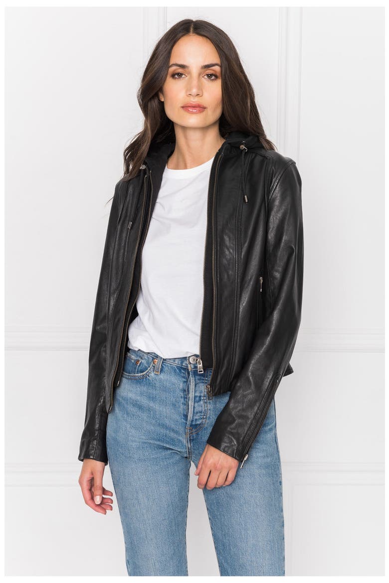 ARLETTE | Leather Biker Jacket, Main, color, Black