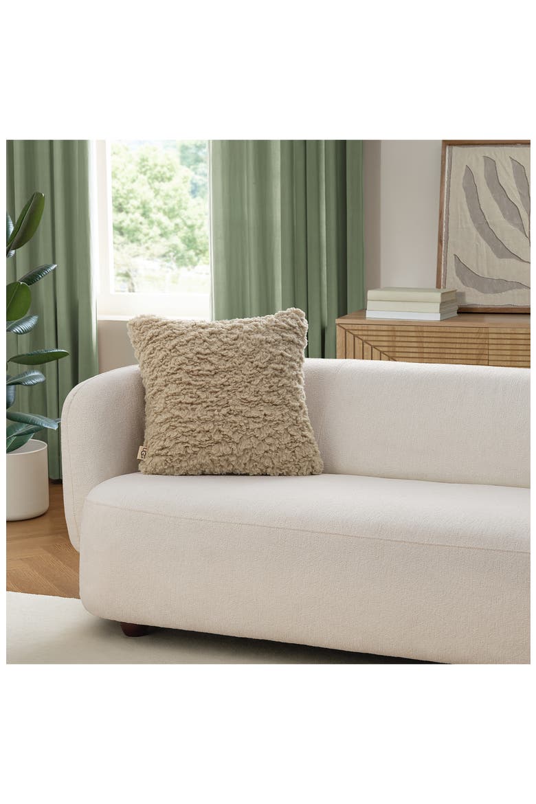 Shira Fleece Accent Pillow, Alternate, color, MUSTARD SEED