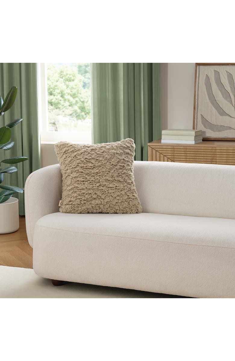 UGG<sup>®</sup> Shira Fleece Accent Pillow, Alternate, color, Mustard Seed