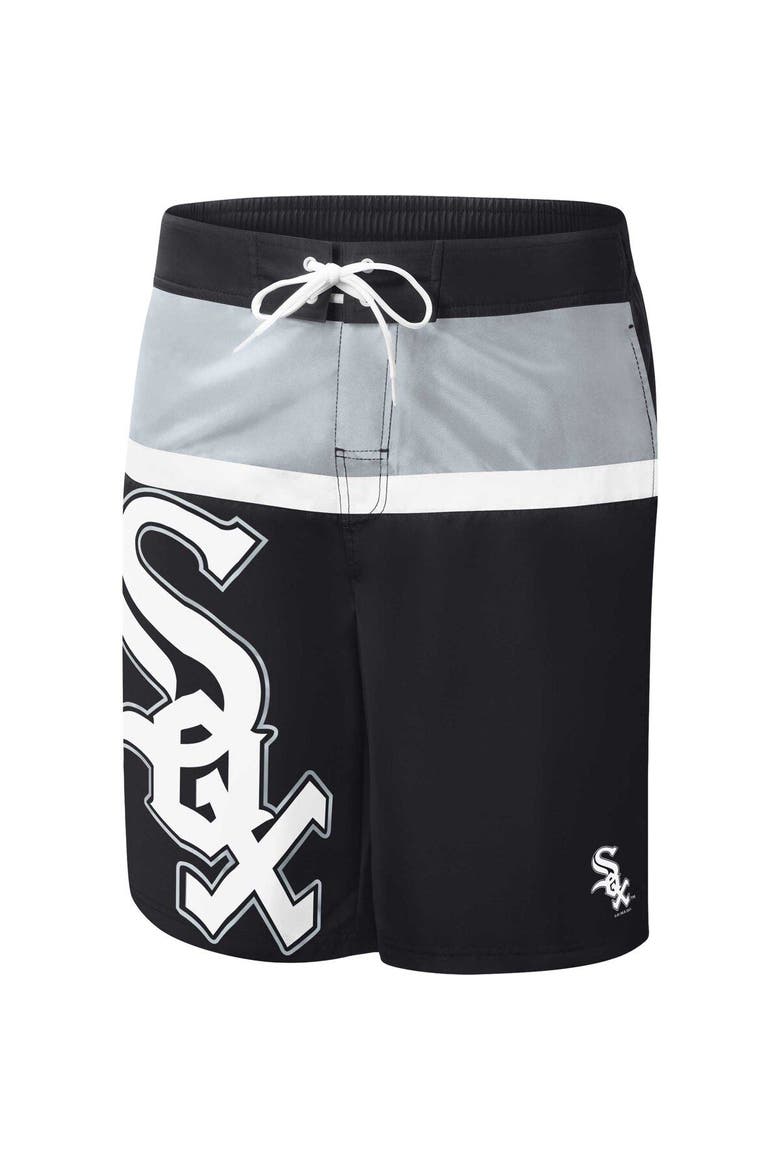 Men's G-III Sports by Carl Banks Black Chicago White Sox Sea Wind Swim Shorts, Alternate, color, Black