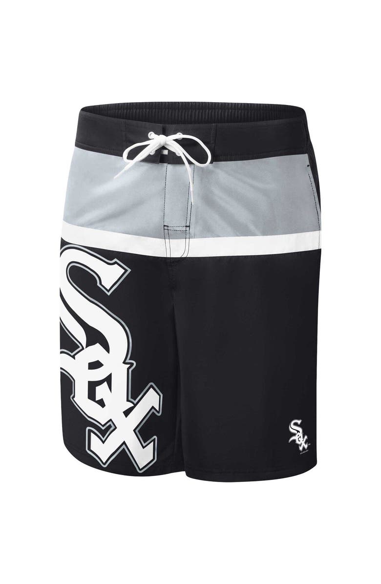 G-III SPORTS BY CARL BANKS Men's G-III Sports by Carl Banks Black Chicago White Sox Sea Wind Swim Shorts, Alternate, color, Black