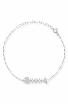 Cubic Zirconia Fishbone Bracelet