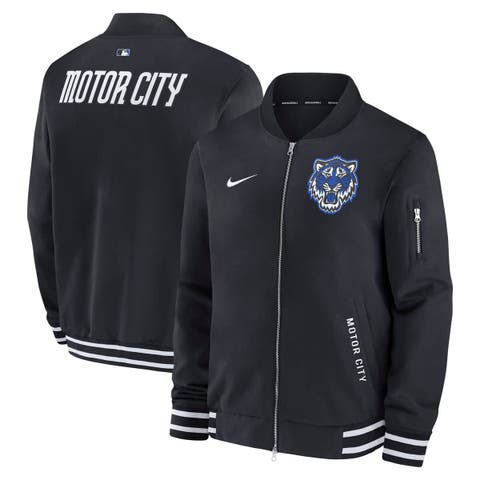 Men's Nike  Black Detroit Tigers Authentic Collection City Connect Full-Zip Bomber Jacket