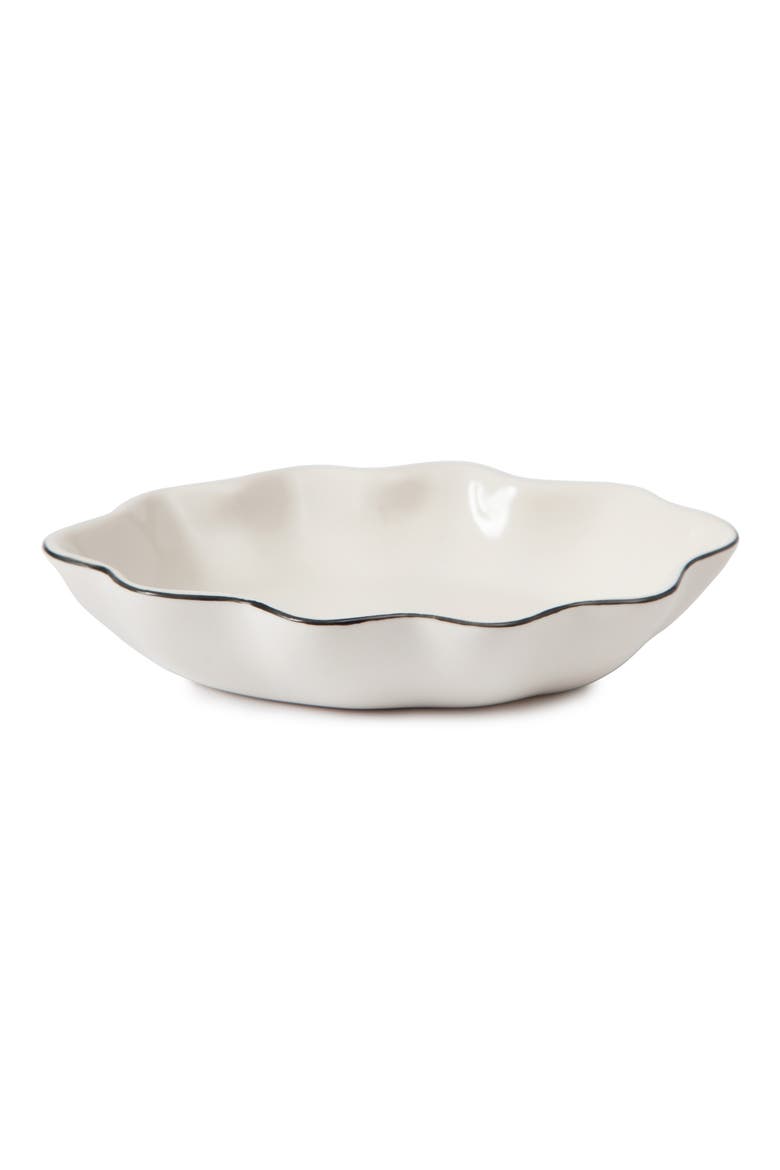 Le Marais Porcelain Soap Dish, Main, color, WHITE/ BLACK