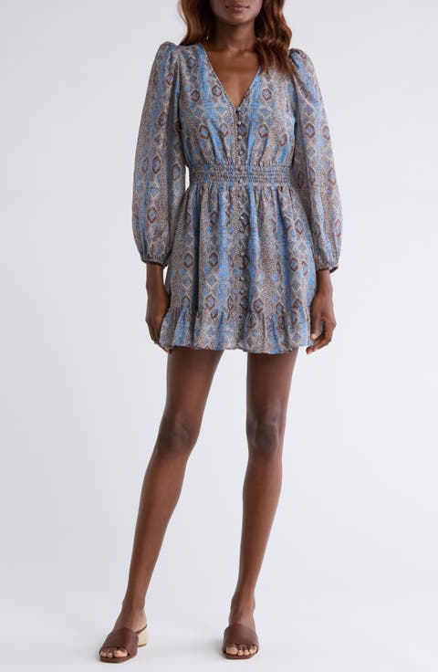 Ophelie Puff Sleeve Cotton & Silk Dress