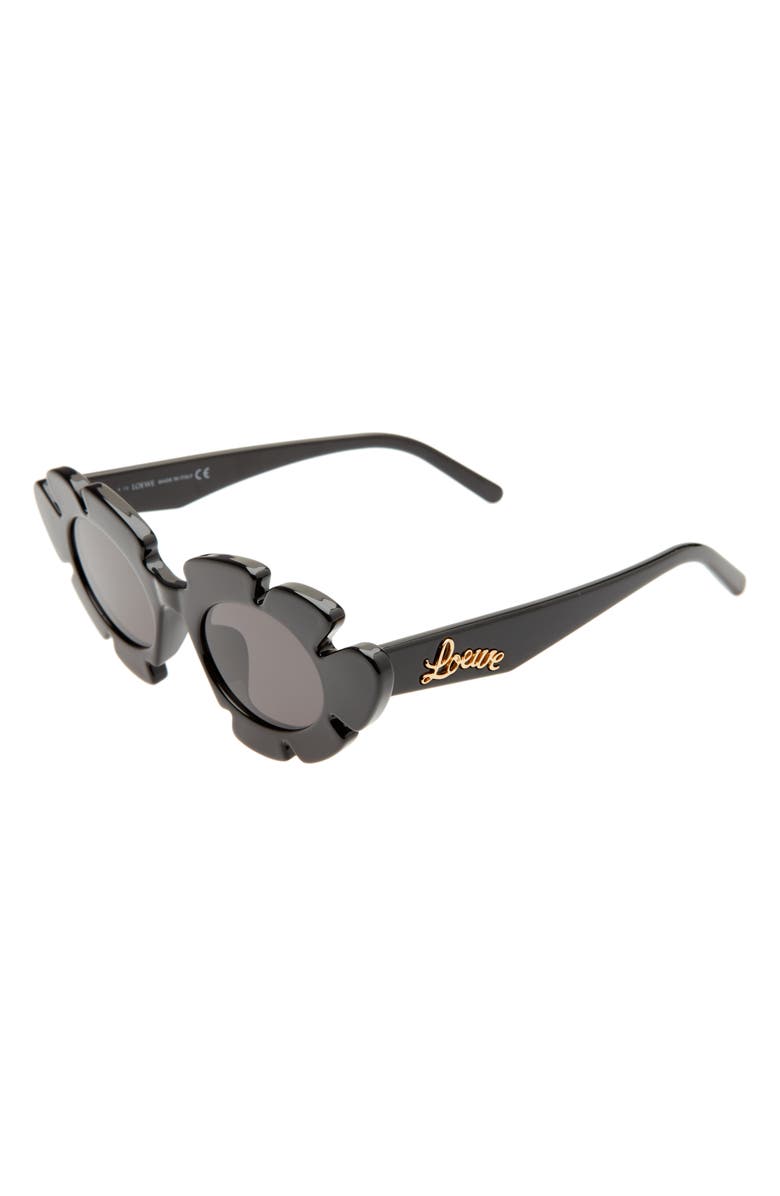 Loewe 47mm Tinted Oval Sunglasses, Alternate, color, Shiny Black / Smoke