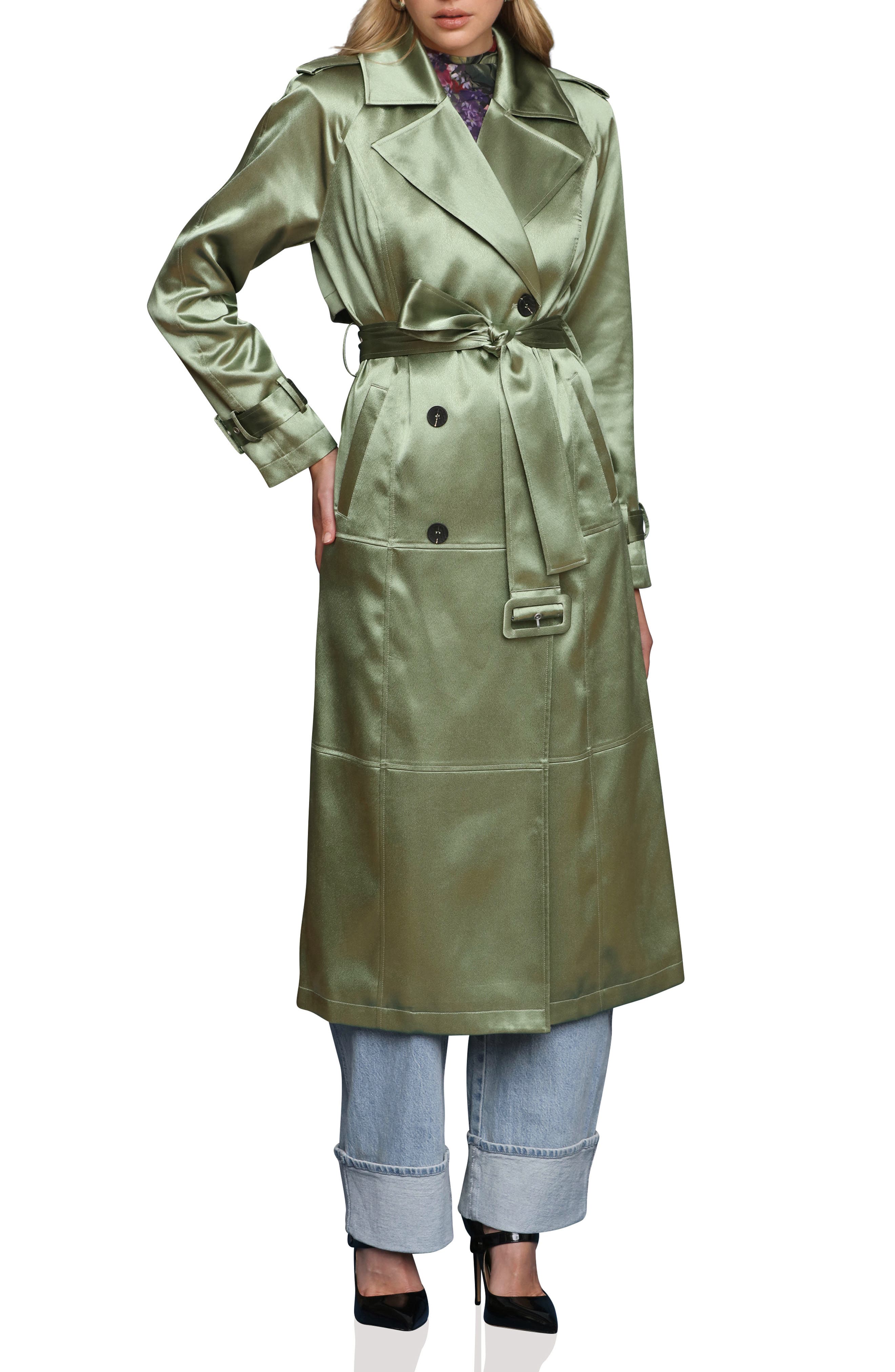 Avec Les Filles Double Breasted Satin Coat